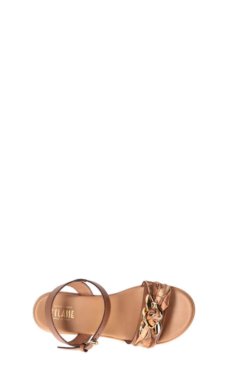 ALVIERO MARTINI Sandalo donna marrone in pelle