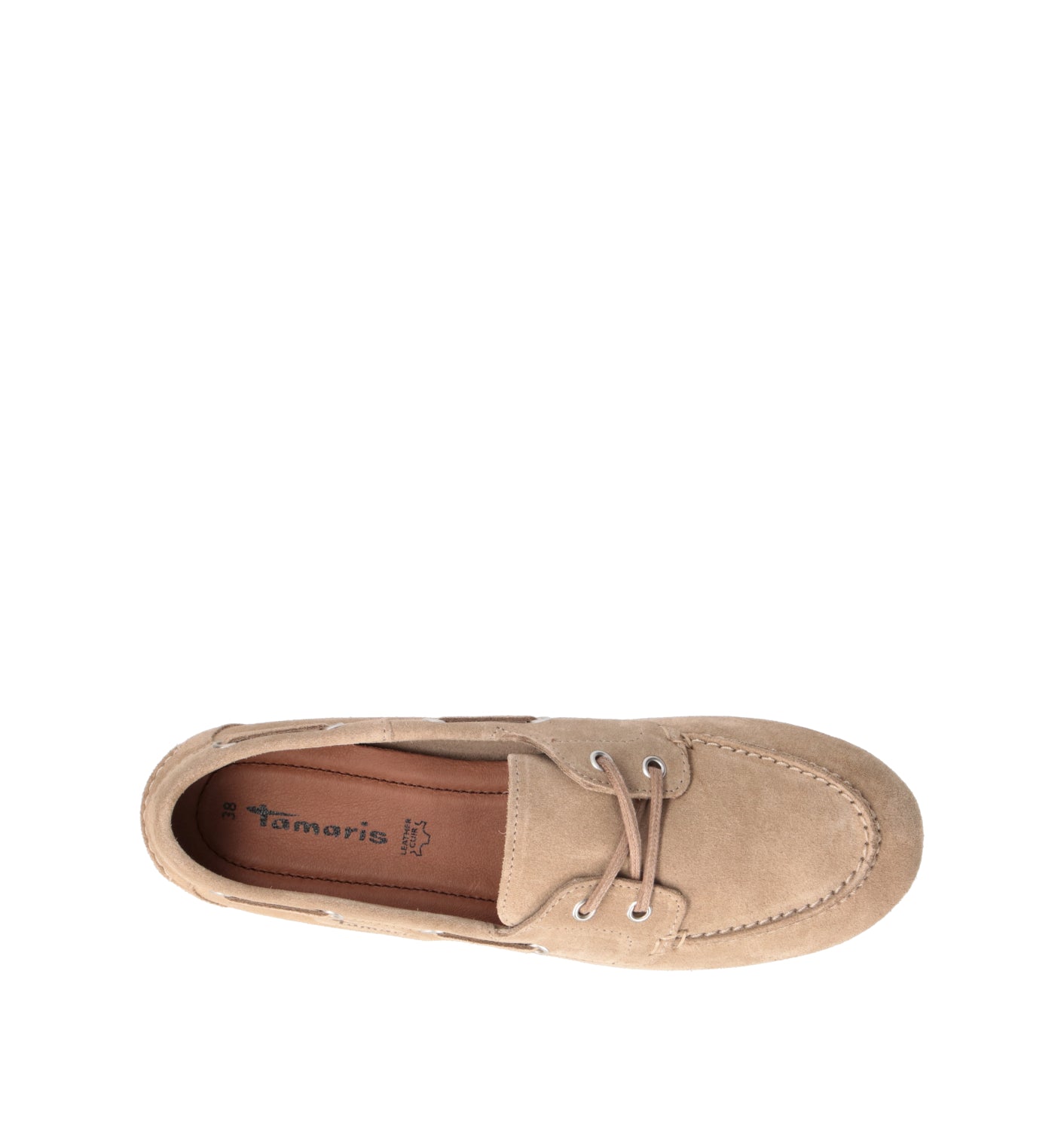 TAMARIS Scarpa barca donna taupe in suede