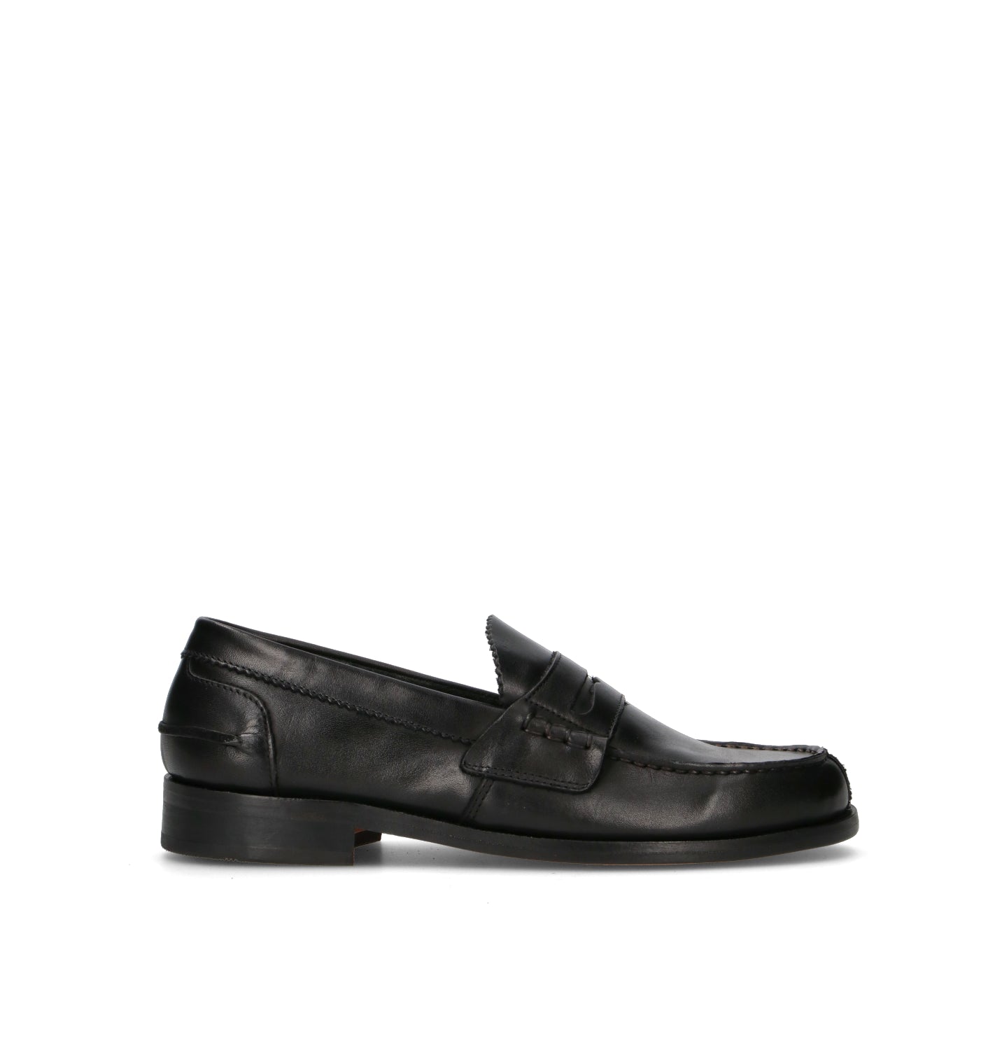 SAXONE Mocassino uomo nero in pelle
