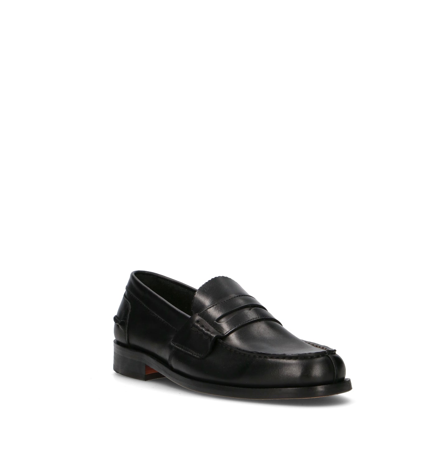 SAXONE Mocassino uomo nero in pelle