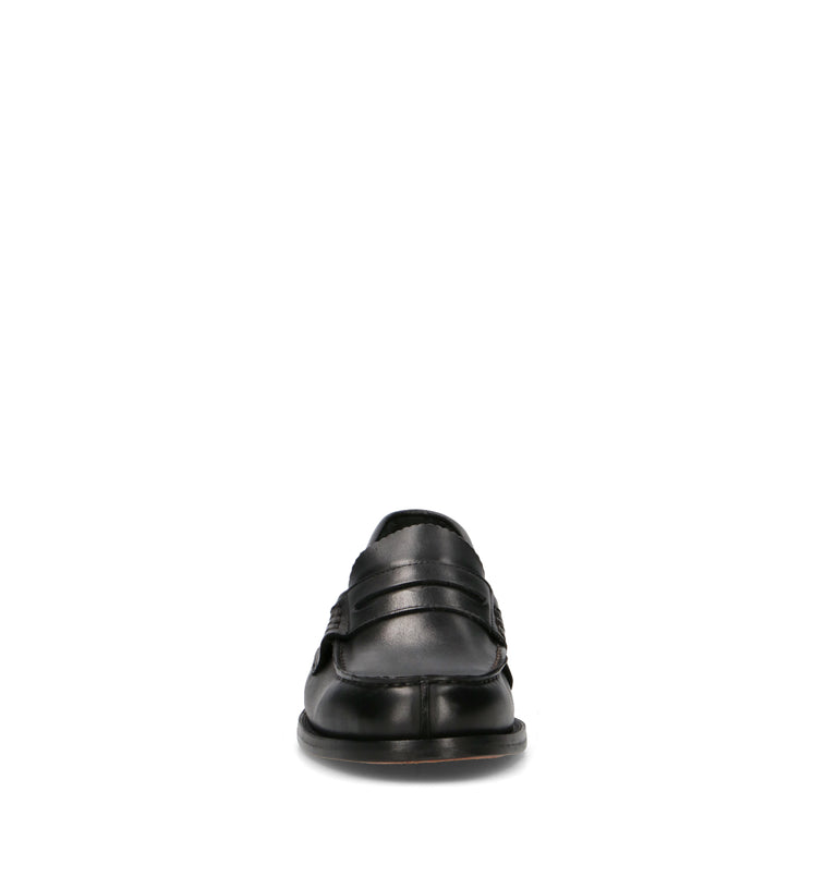 SAXONE Mocassino uomo nero in pelle