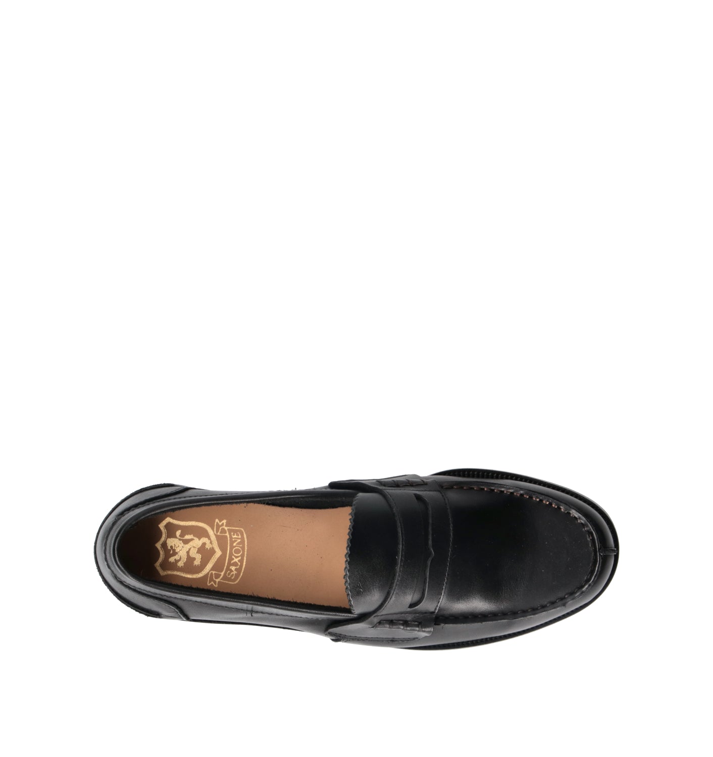 SAXONE Mocassino uomo nero in pelle