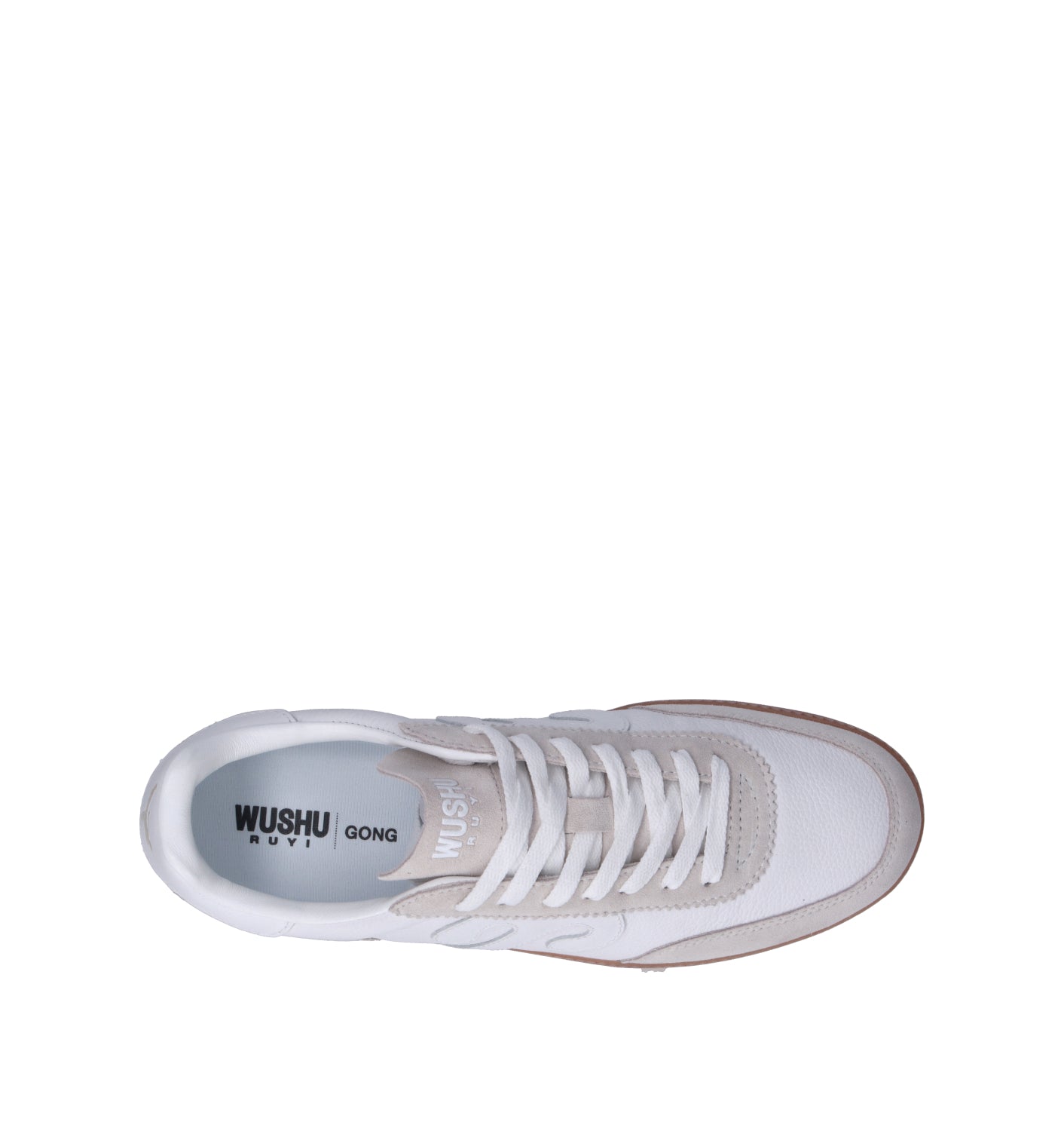 WUSHU Sneaker uomo bianca in pelle
