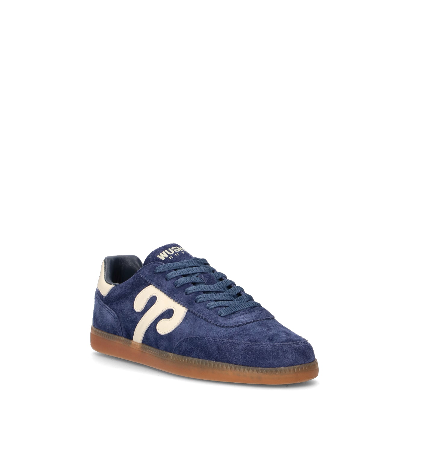 WUSHU Sneaker uomo blu in suede