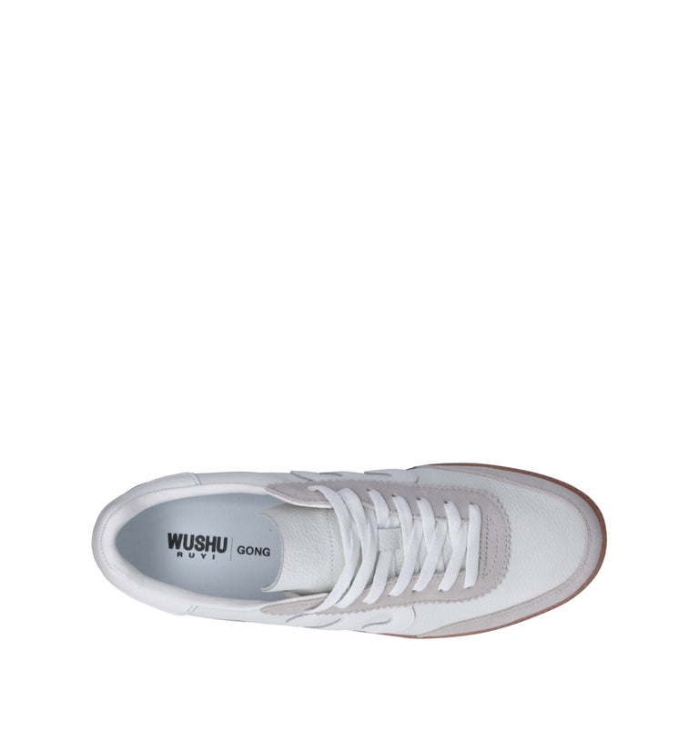 WUSHU Sneaker uomo bianca in pelle