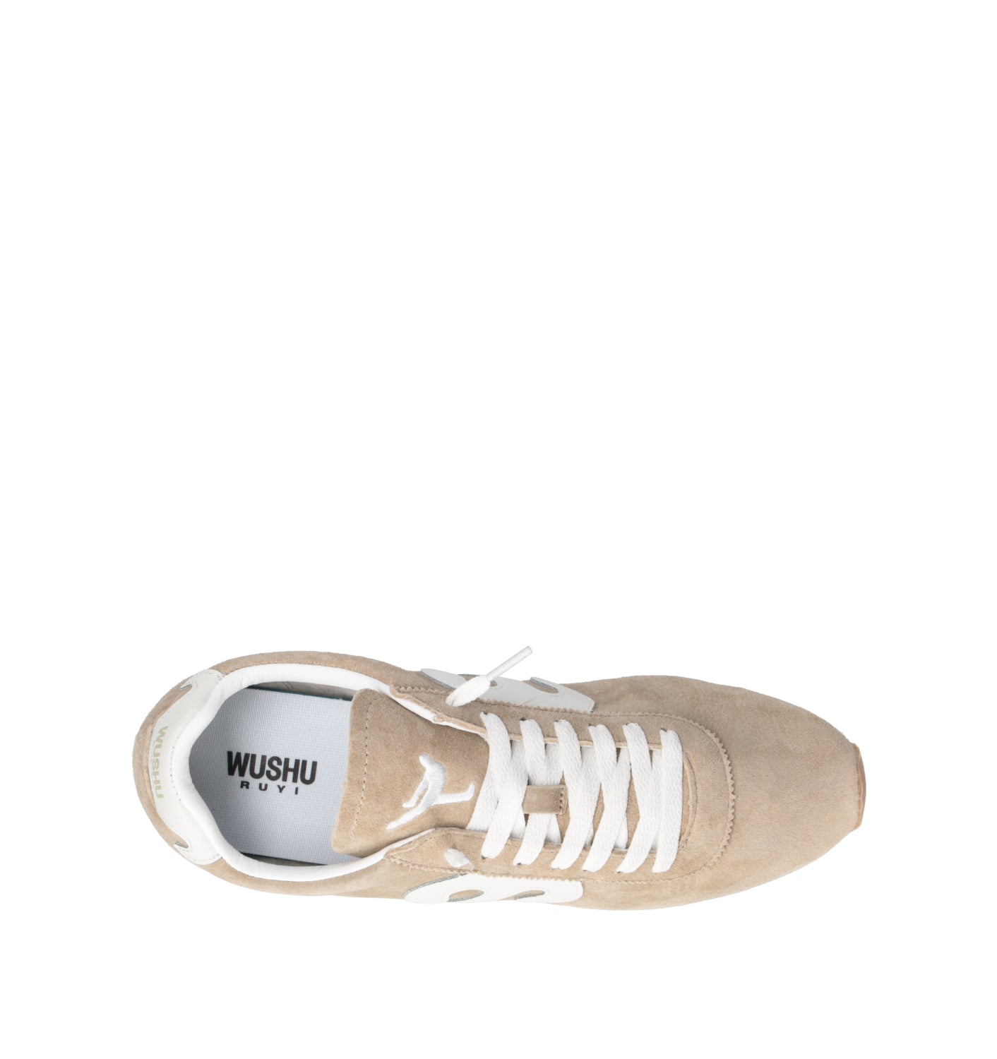 WUSHU Sneaker uomo beige in suede