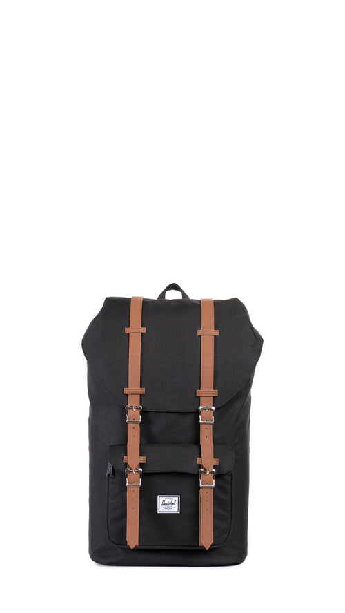 HERSCHEL LITTLE AMERICA Zaino nero/cuoio in tessuto