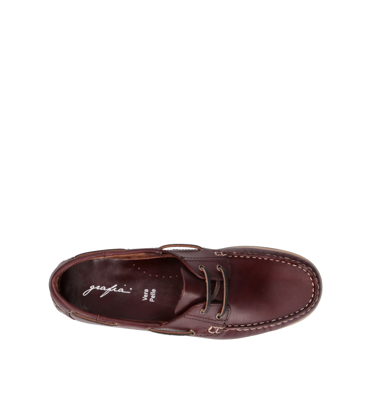 GRAFIA Scarpa barca uomo bordeaux in pelle