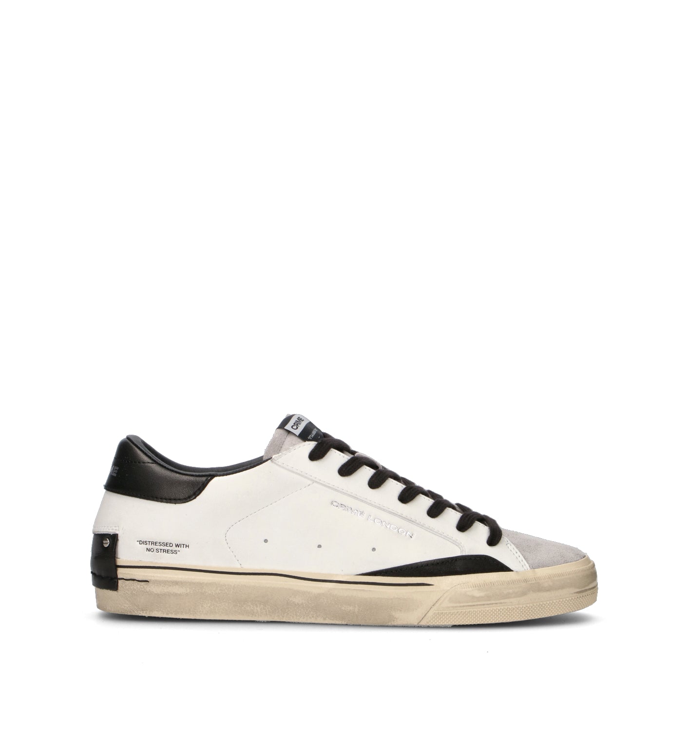 CRIME Sneaker uomo bianca in pelle