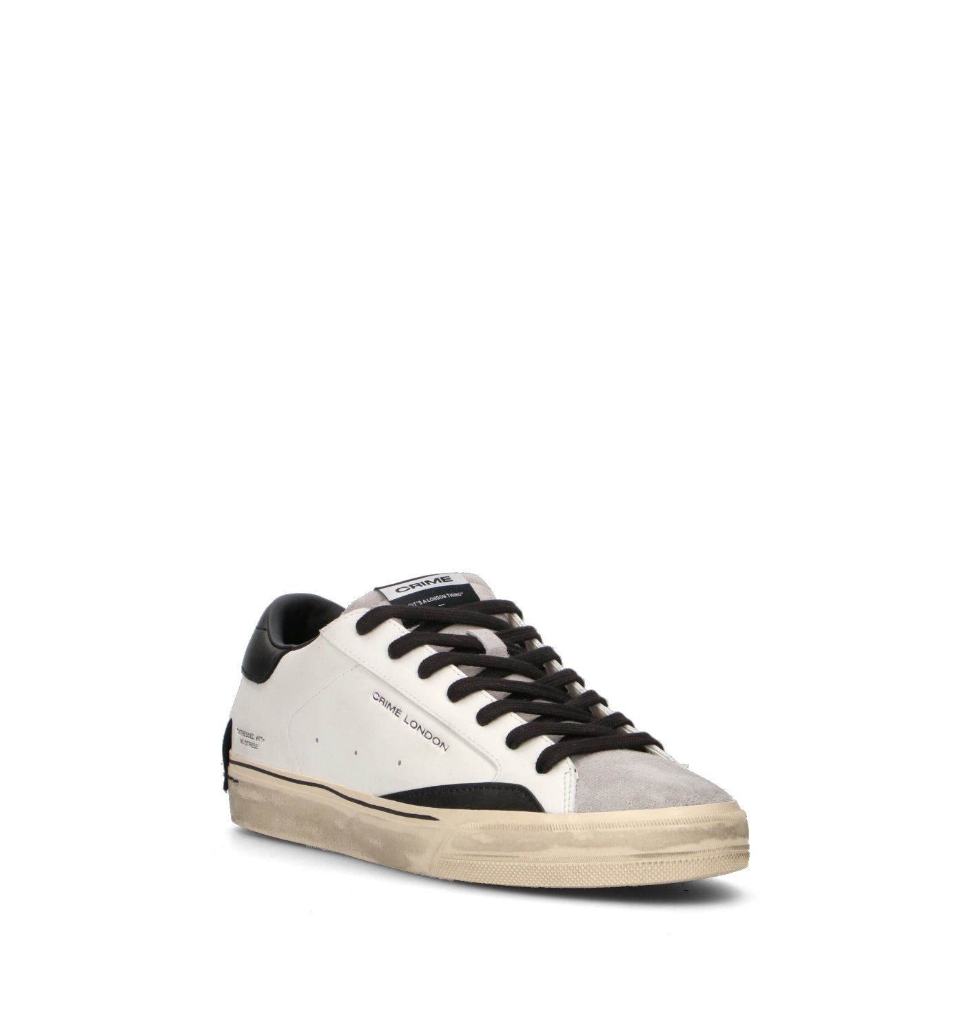 CRIME Sneaker uomo bianca in pelle
