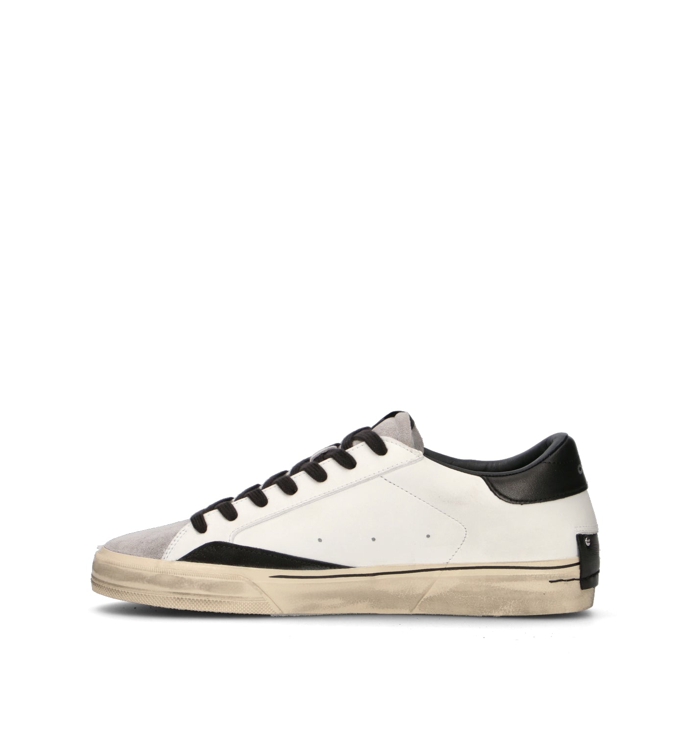 CRIME Sneaker uomo bianca in pelle