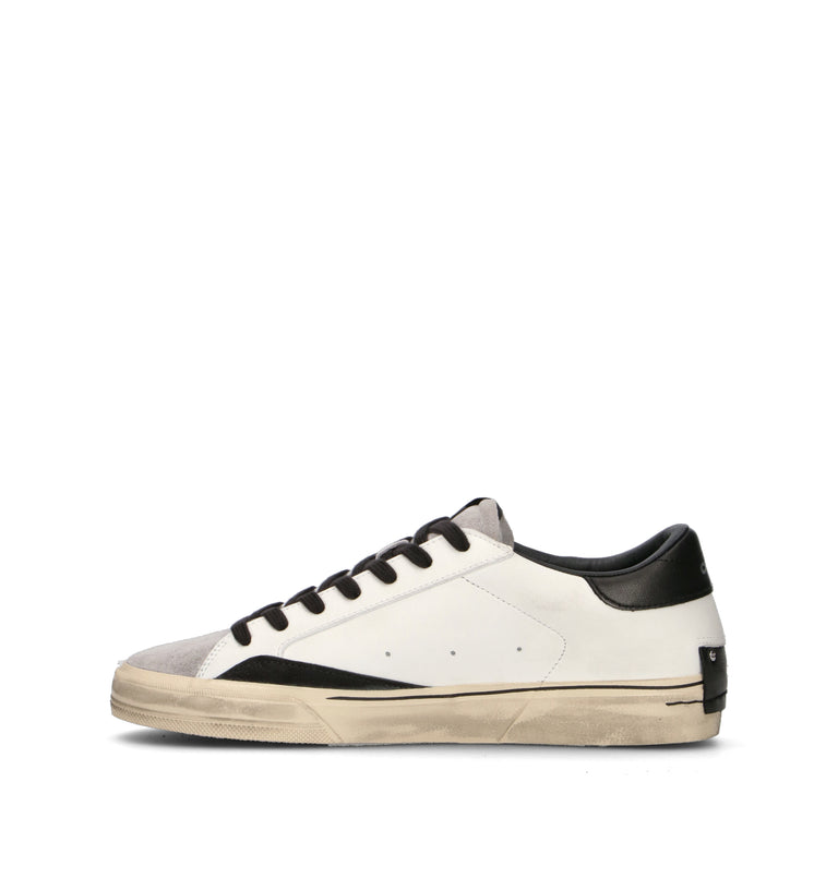 CRIME Sneaker uomo bianca in pelle