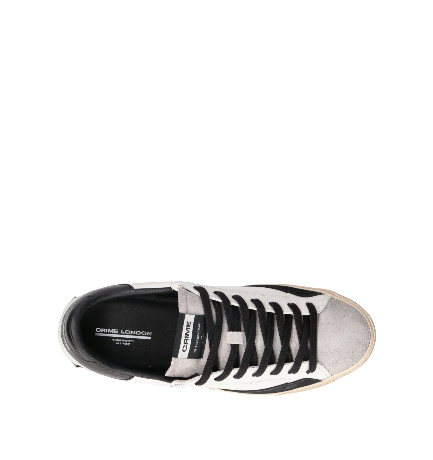 CRIME Sneaker uomo bianca in pelle