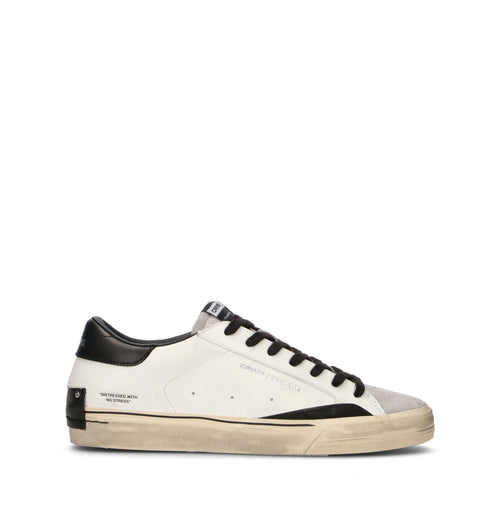 CRIME Sneaker uomo bianca in pelle
