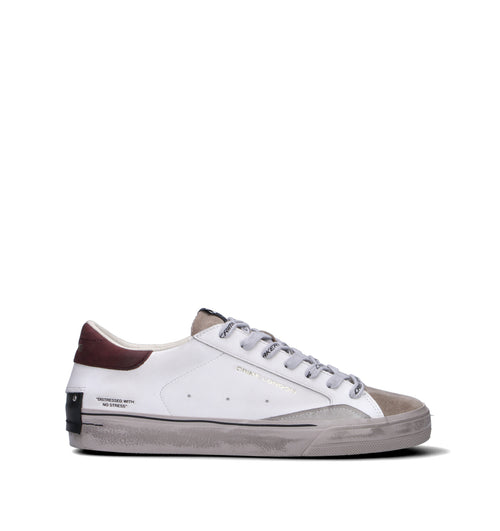 CRIME Sneaker uomo bianca in pelle