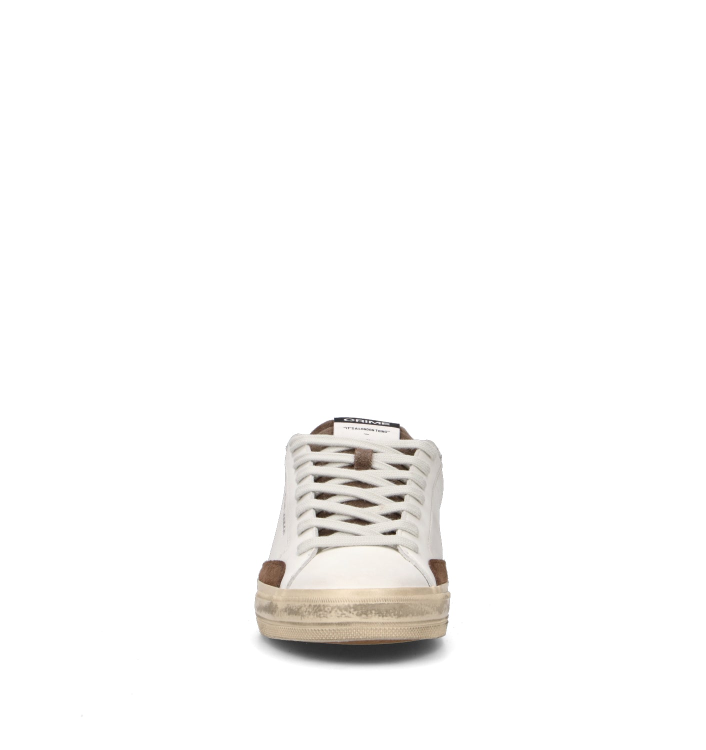 CRIME Sneaker uomo bianca in pelle