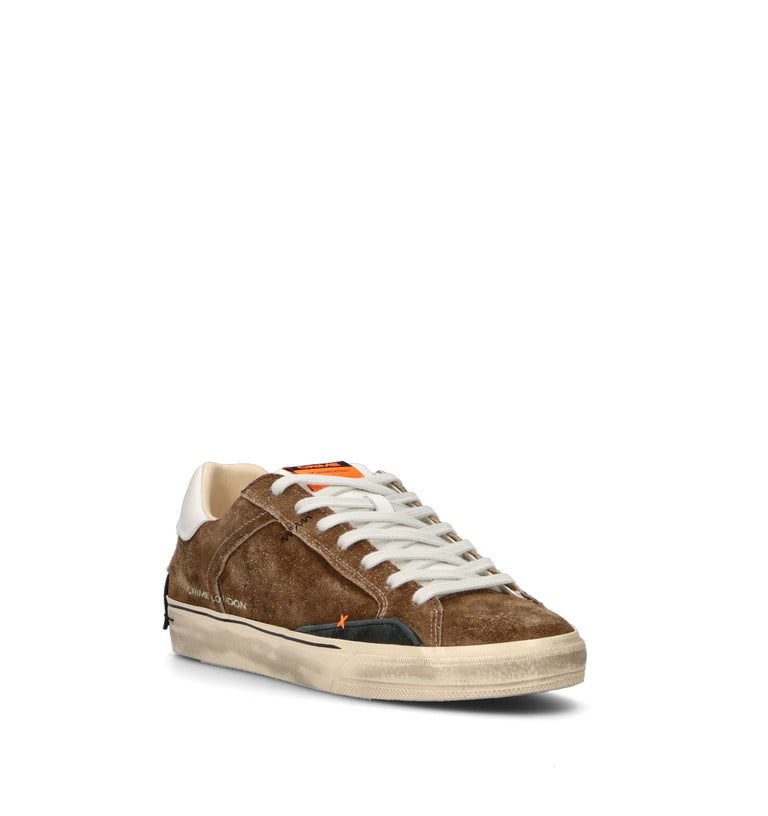 CRIME Sneaker uomo marrone in suede