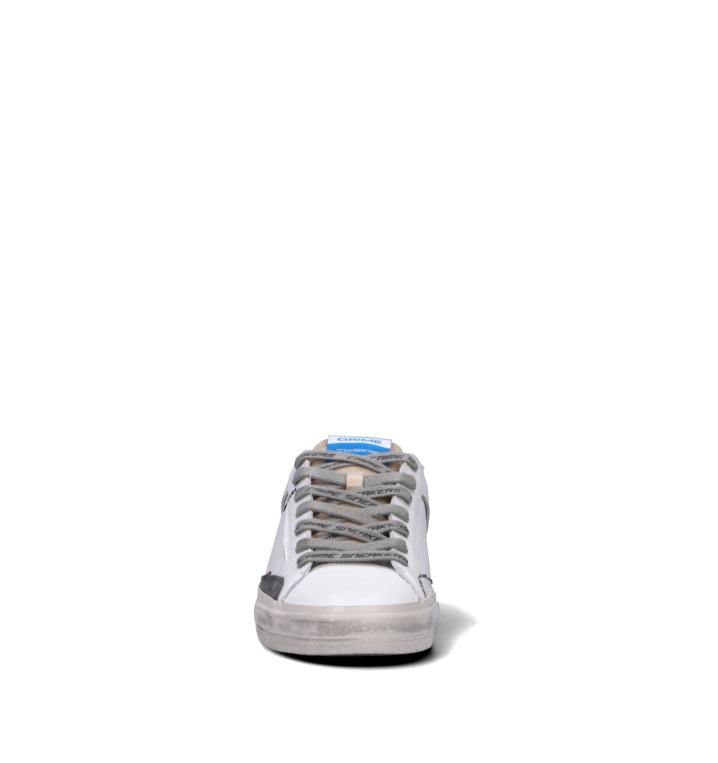 CRIME Sneaker uomo bianca in pelle