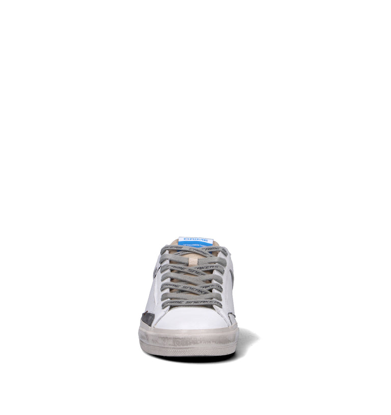 CRIME Sneaker uomo bianca in pelle