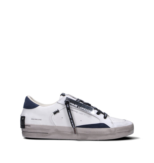 CRIME Sneaker uomo bianca in pelle