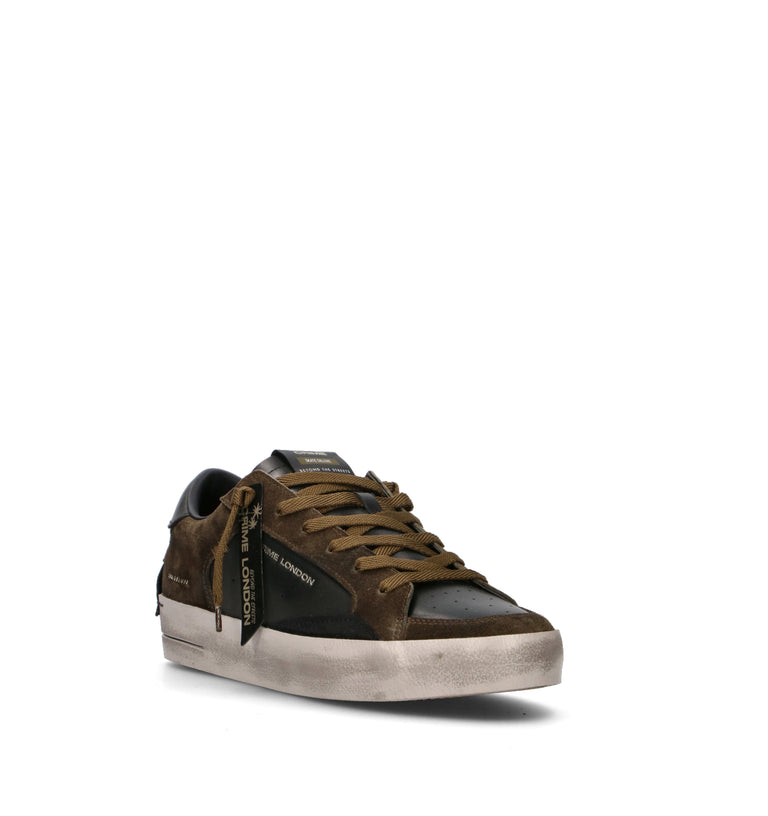 CRIME Sneaker uomo nera in pelle