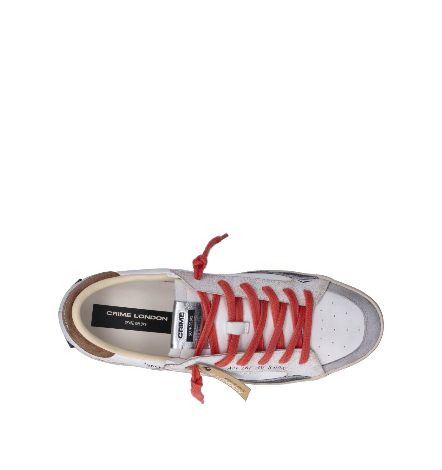 CRIME Sneaker uomo bianca in pelle