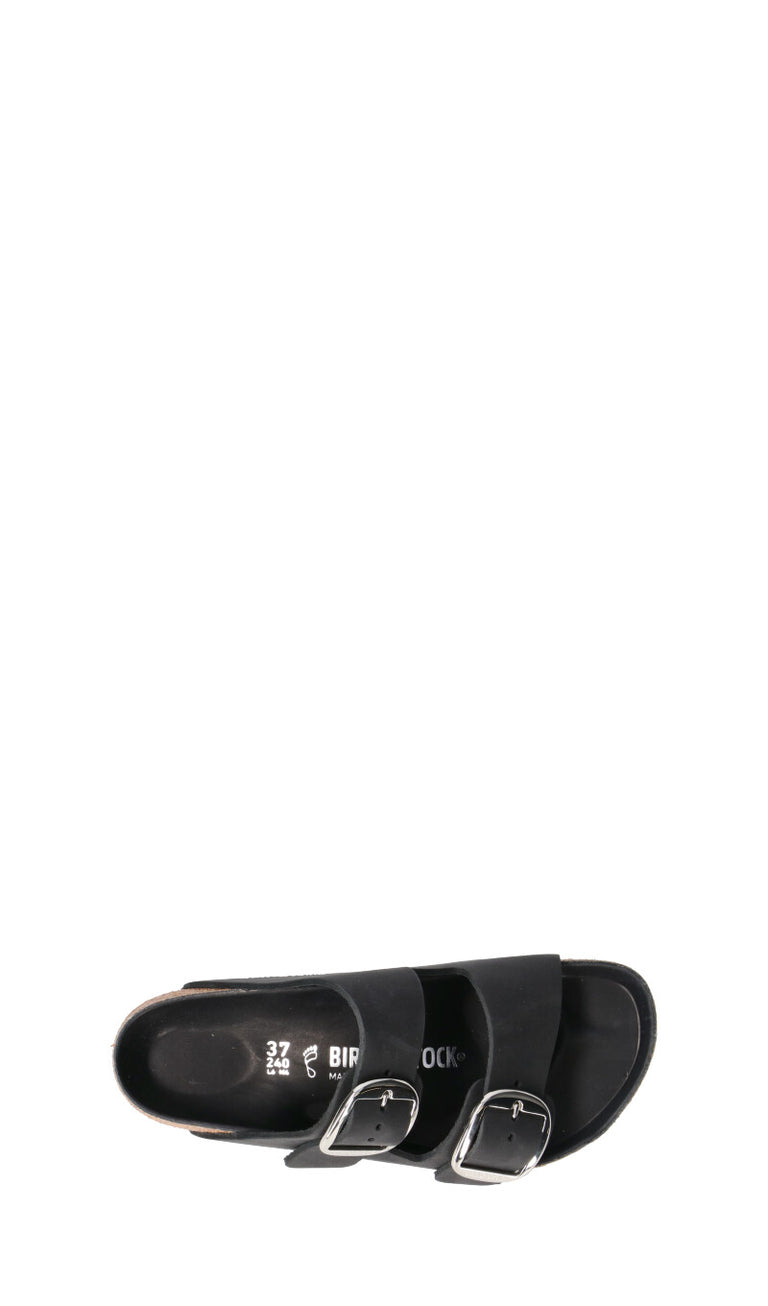 BIRKENSTOCK Ciabatta donna nera in pelle