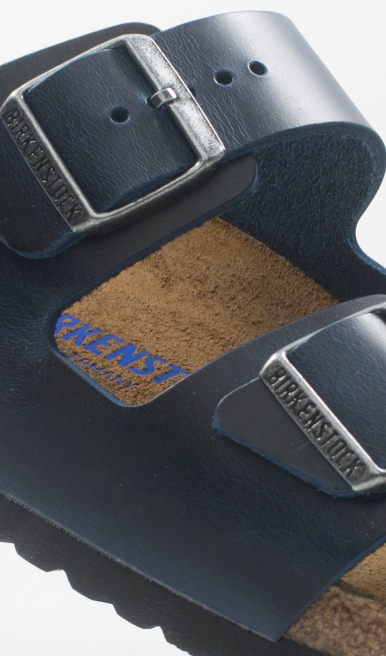 BIRKENSTOCK ARIZONA Ciabatta uomo blu in pelle