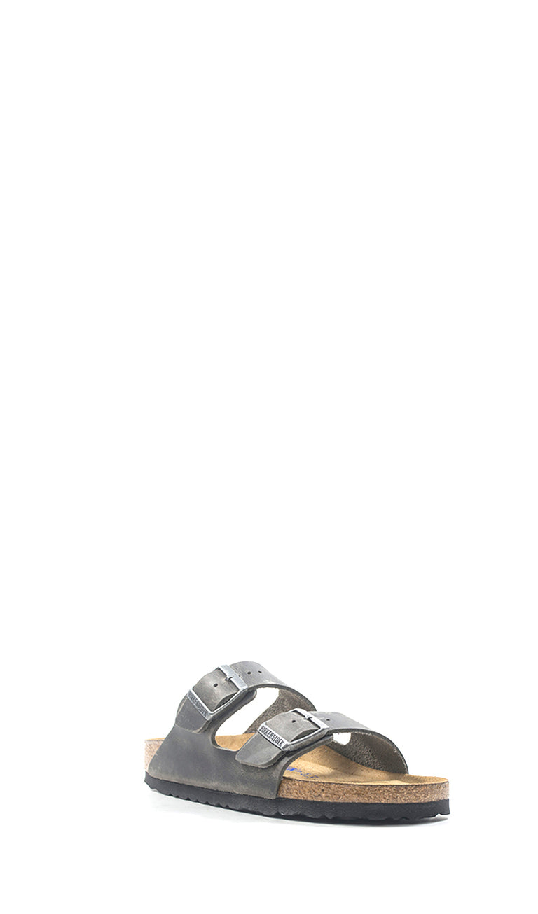 BIRKENSTOCK ARIZONA Ciabatta donna grigia in pelle