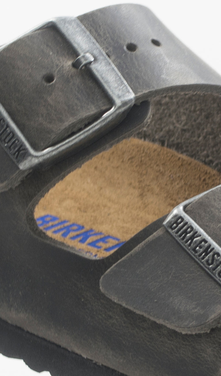 BIRKENSTOCK ARIZONA Ciabatta donna grigia in pelle
