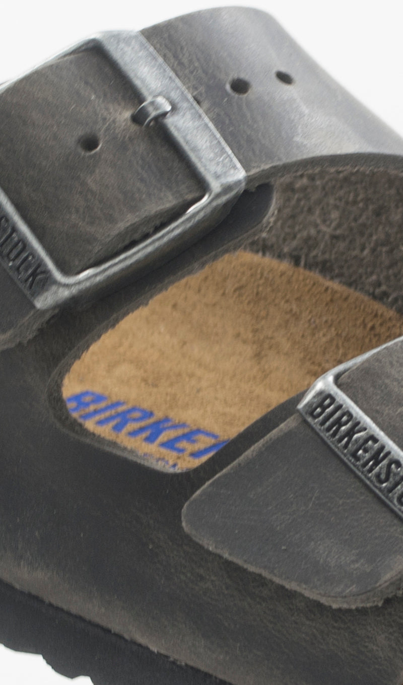 BIRKENSTOCK ARIZONA Ciabatta donna grigia in pelle