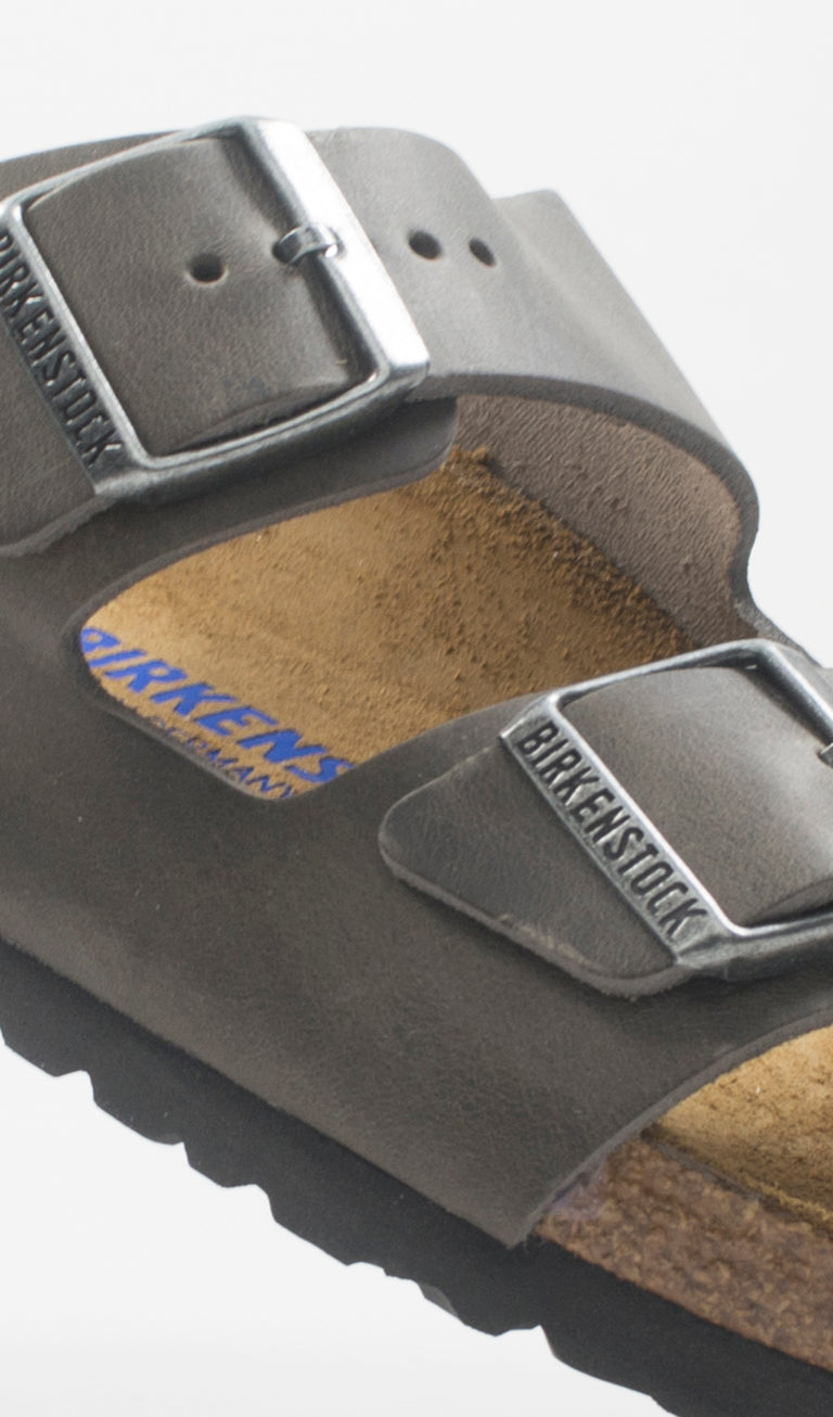 BIRKENSTOCK ARIZONA Ciabatta uomo grigia in pelle