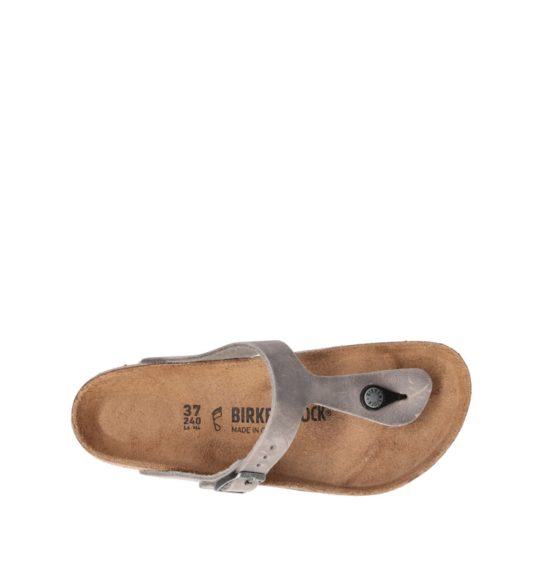 BIRKENSTOCK GIZEH BS Ciabatta donna grigia in pelle