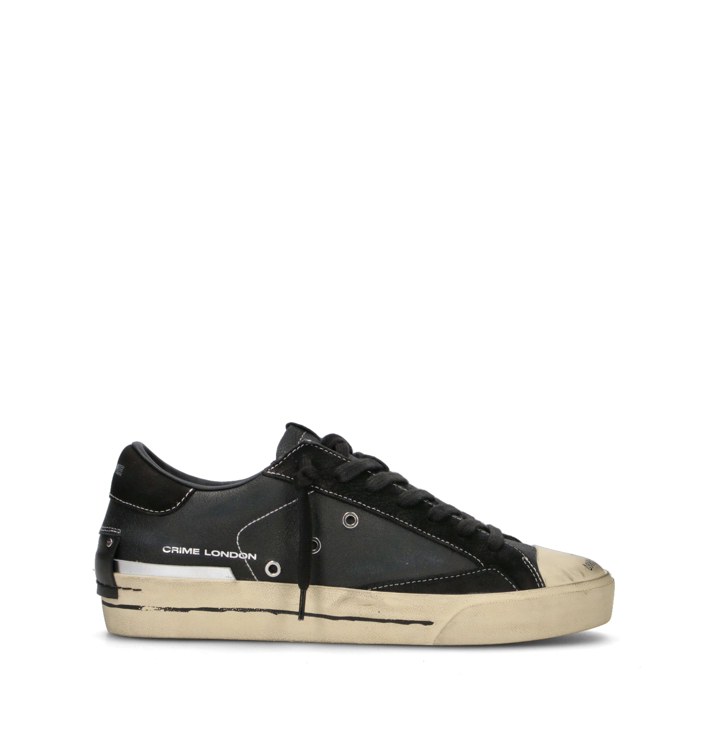 CRIME Sneaker uomo nera in pelle
