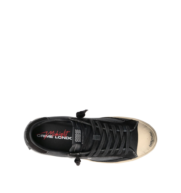 CRIME Sneaker uomo nera in pelle