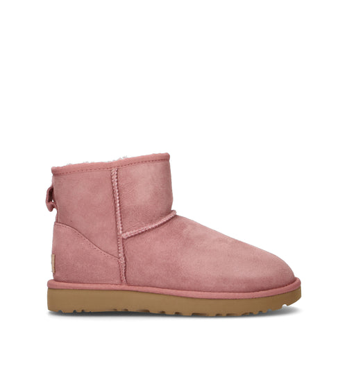 UGG W CLASSIC MINI II Stivaletto pelo donna pink down in suede