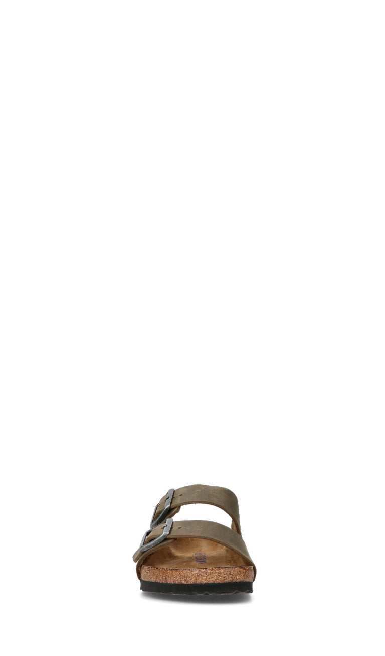 BIRKENSTOCK Ciabatta donna verde in pelle