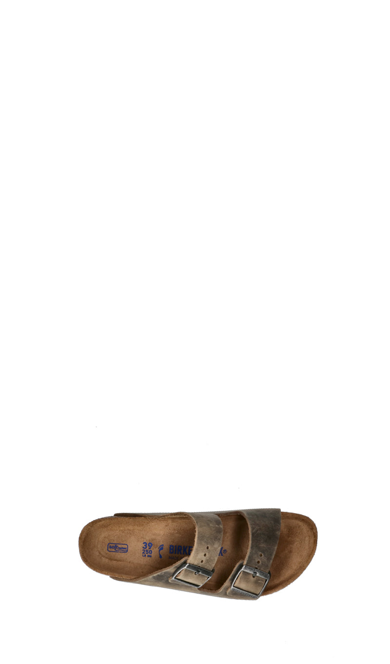 BIRKENSTOCK ARIZONA Ciabatta donna beige in pelle