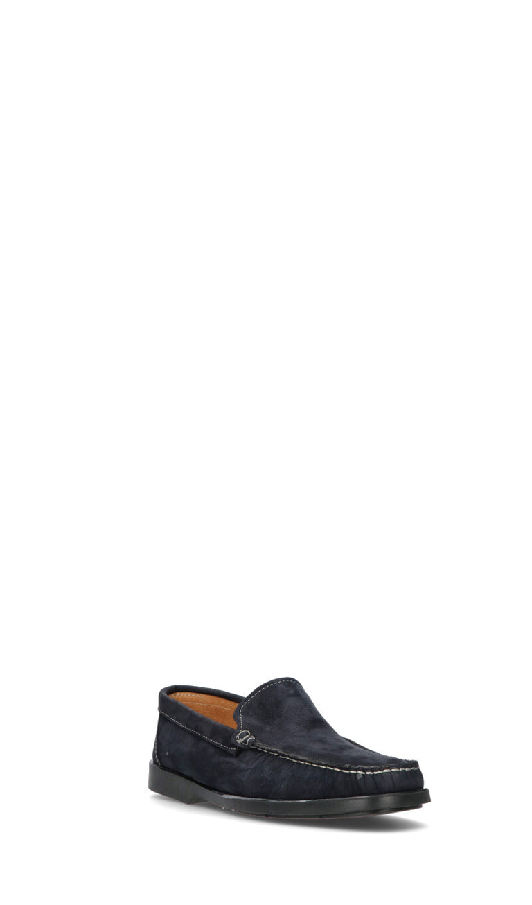 NEROFUMO Mocassino uomo blu in pelle