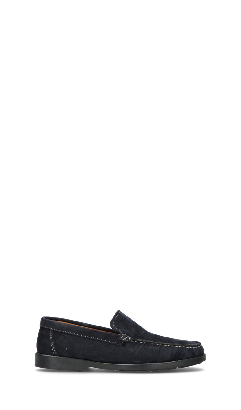NEROFUMO Mocassino uomo blu in pelle