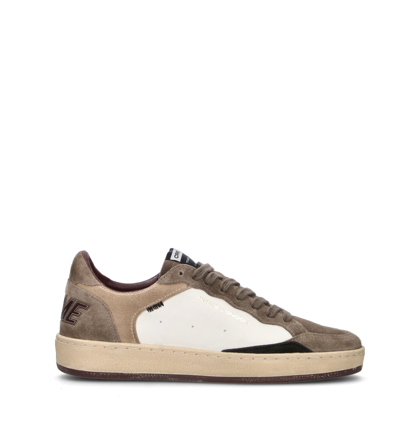 CRIME Sneaker uomo bianca/beige in suede
