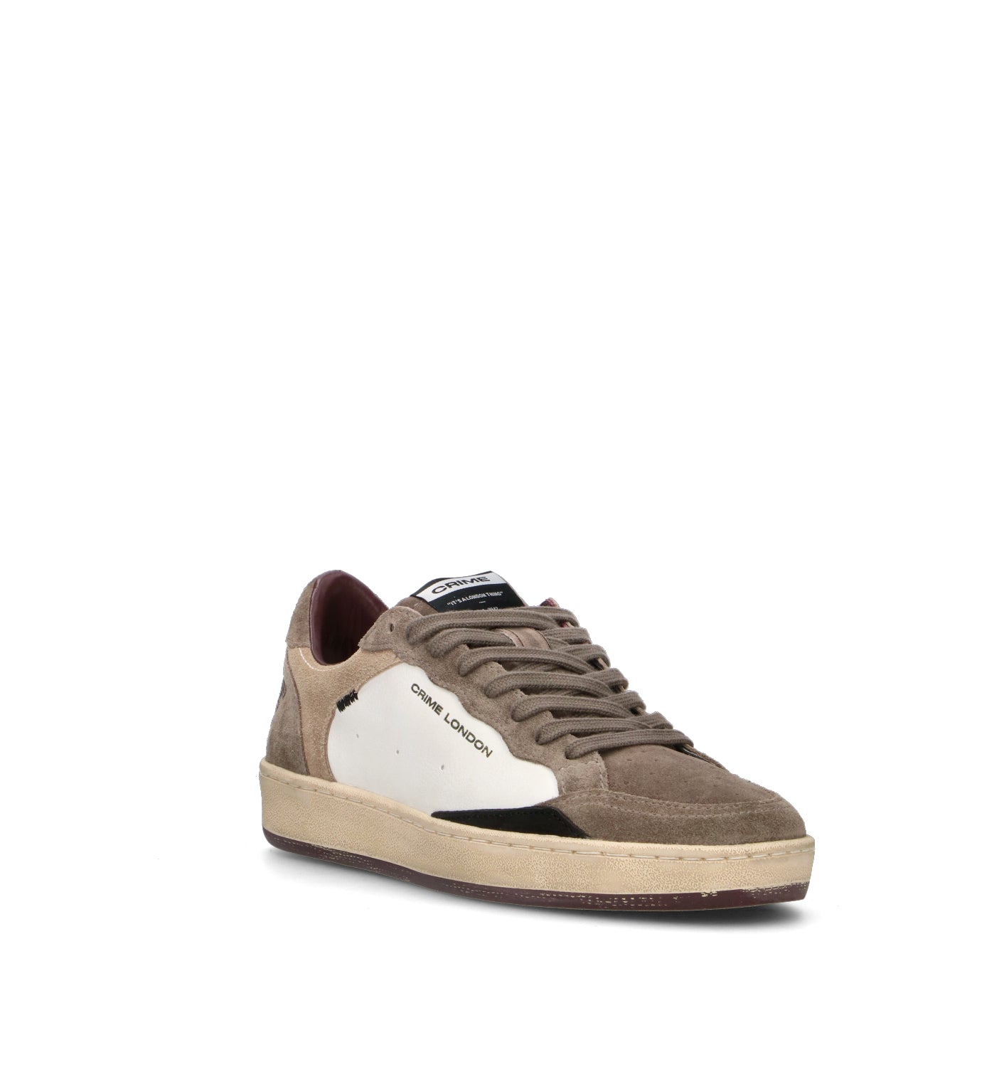 CRIME Sneaker uomo bianca/beige in suede