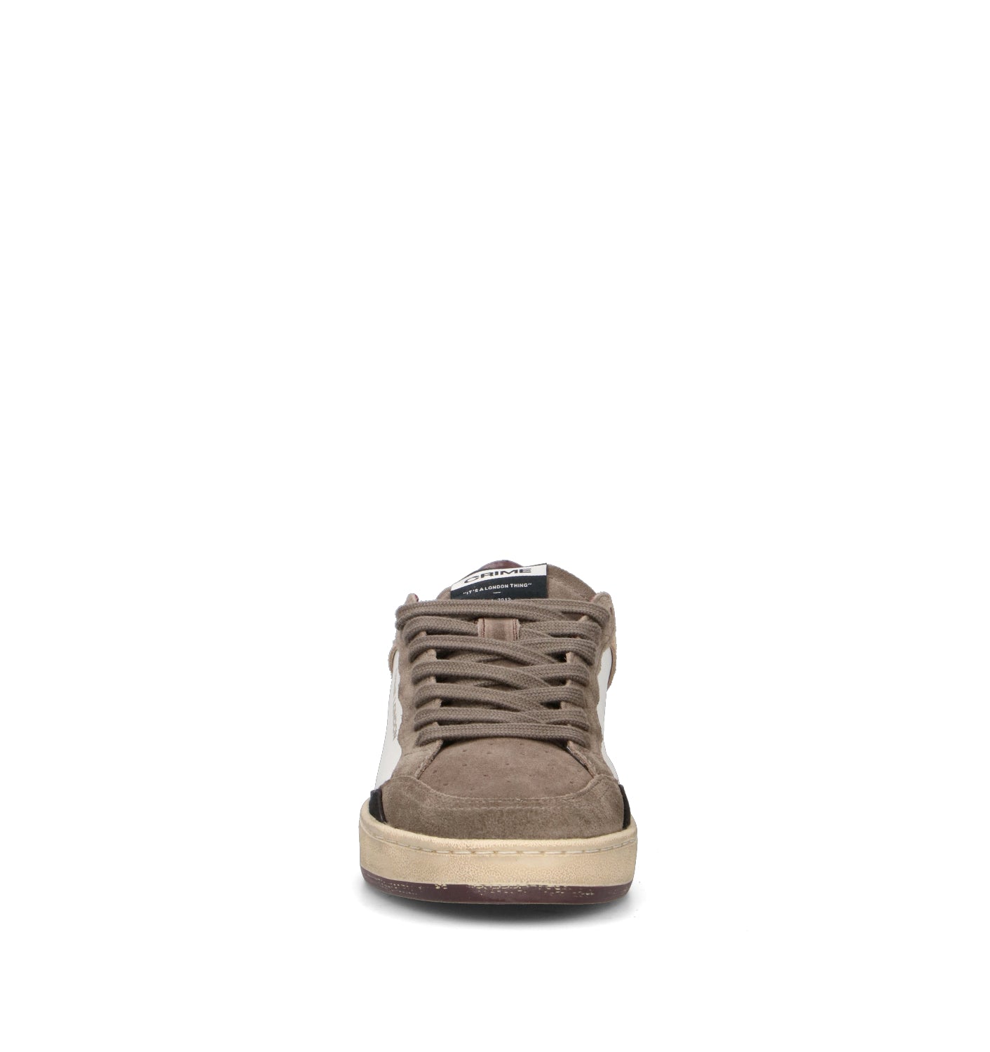 CRIME Sneaker uomo bianca/beige in suede