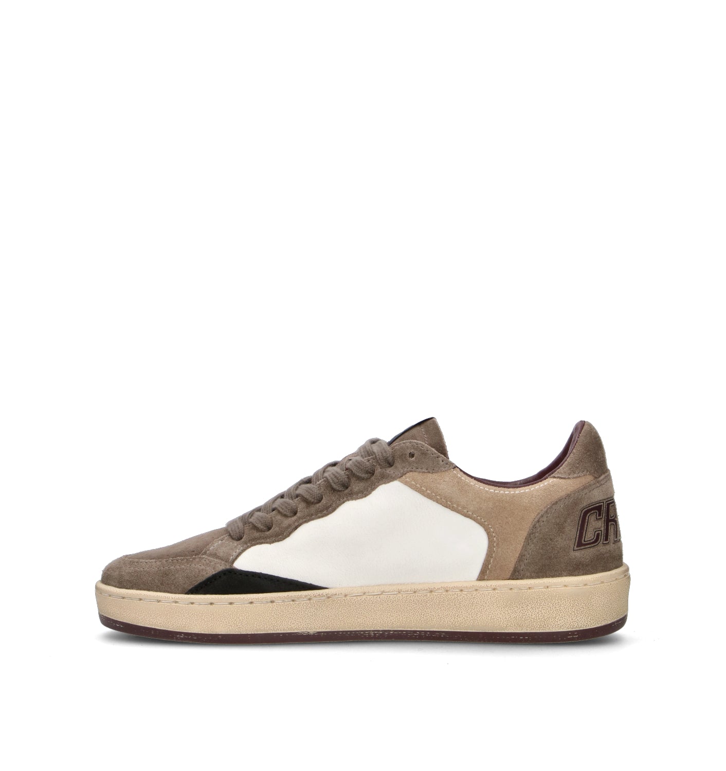 CRIME Sneaker uomo bianca/beige in suede