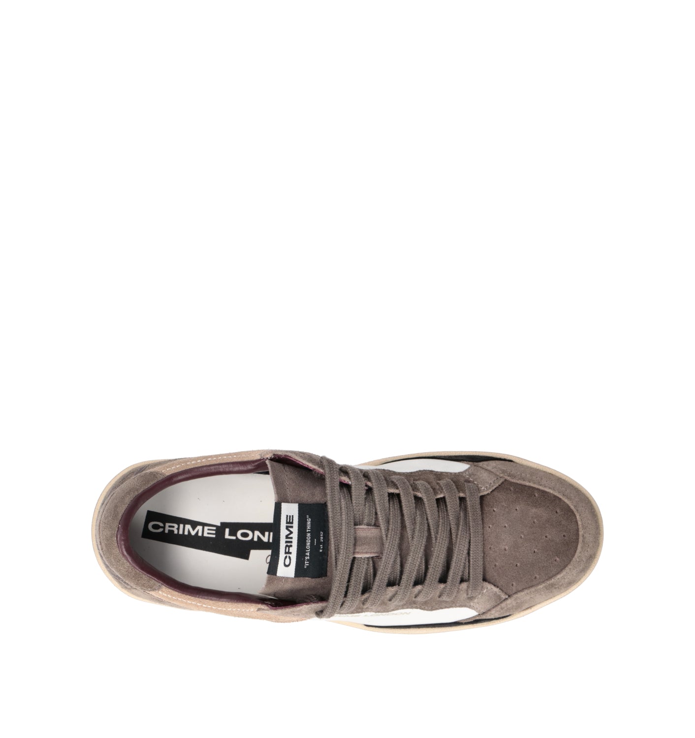 CRIME Sneaker uomo bianca/beige in suede