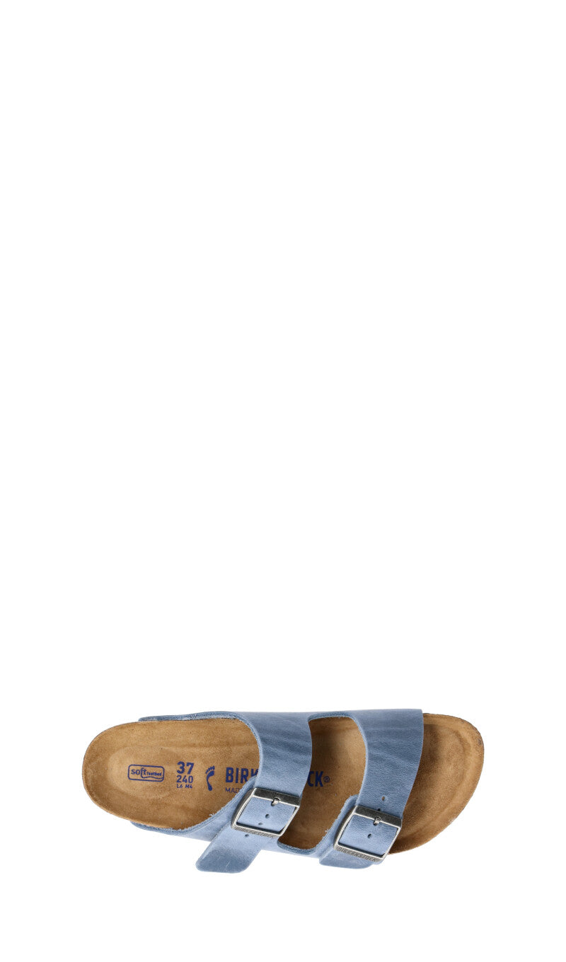 BIRKENSTOCK Ciabatta donna azzurra in pelle