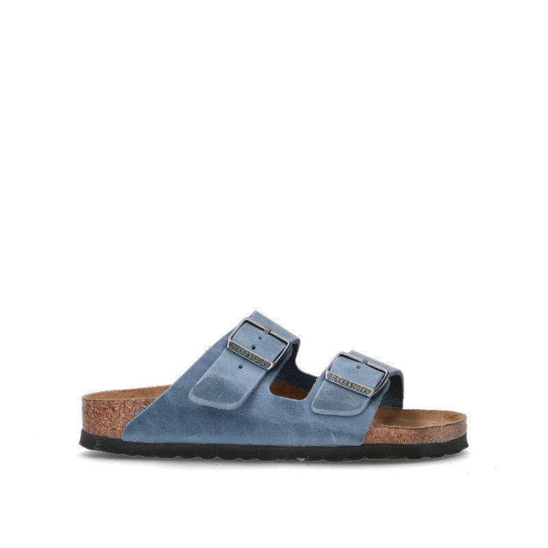 BIRKENSTOCK Ciabatta donna azzurra in pelle