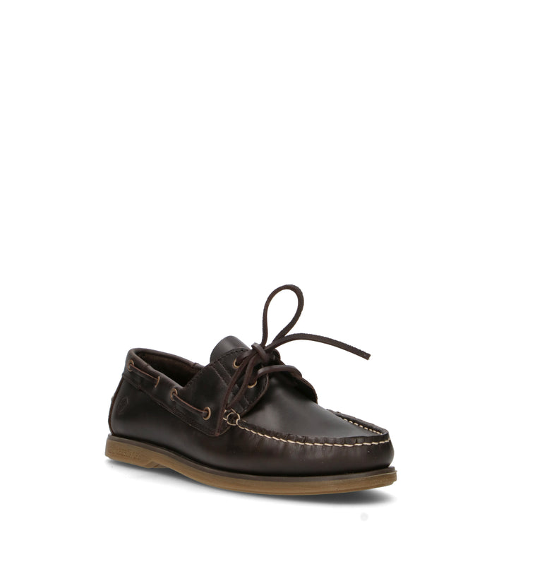 LUMBERJACK Scarpa barca uomo marrone scuro in pelle