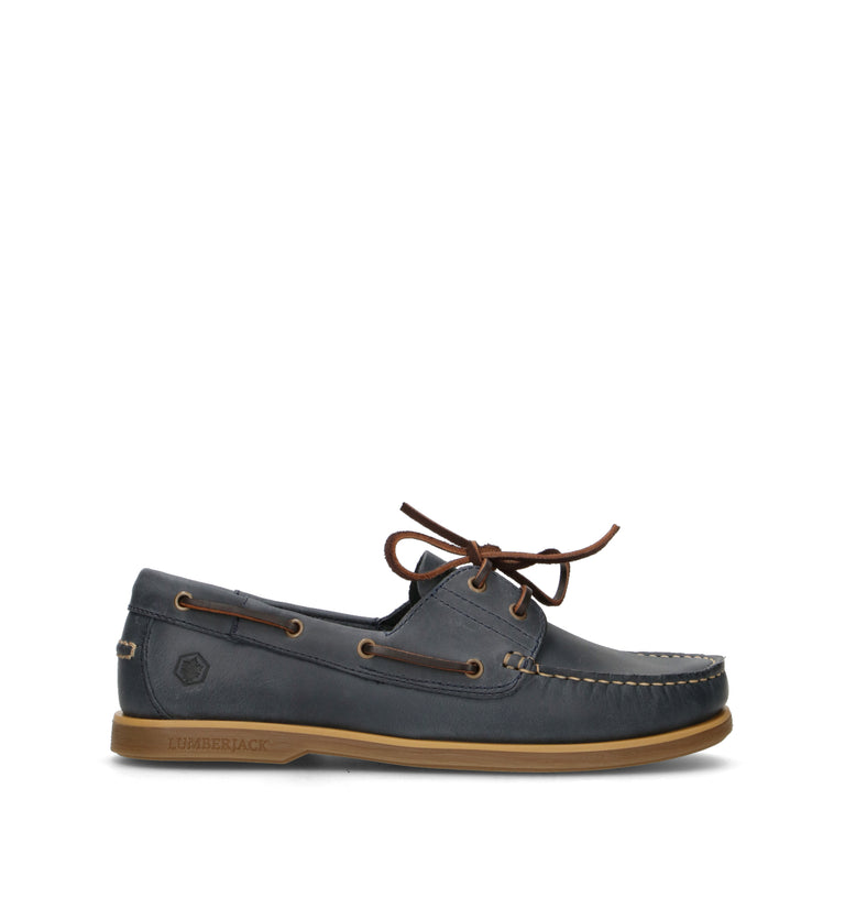 LUMBERJACK Scarpa barca uomo indaco in pelle