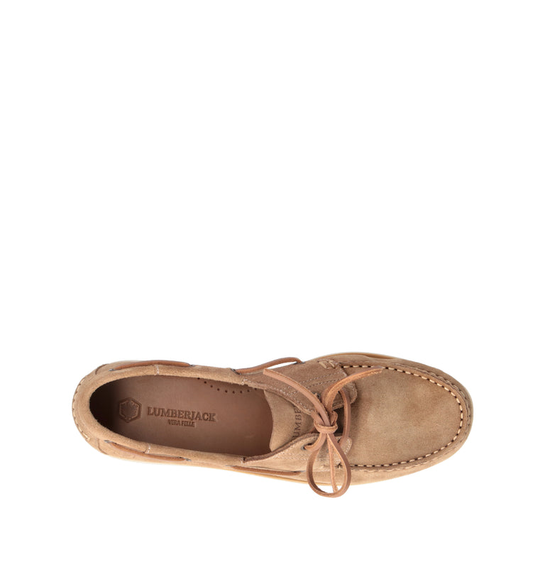 LUMBERJACK Scarpa barca uomo beige in suede